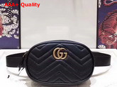 Gucci GG Marmont Matelass Leather Belt Bag in Black Chevron Leather Replica