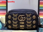 Gucci GG Marmont Matelasse Animal Studs Shoulder Bag in Black Leather Replica