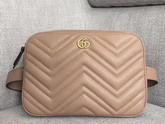 Gucci GG Marmont Matelasse Belt Bag For Men Nude