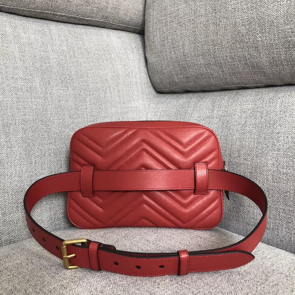 Gucci GG Marmont Matelasse Belt Bag For Men Red