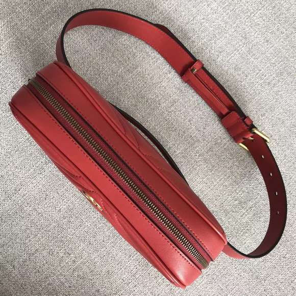 Gucci GG Marmont Matelasse Belt Bag For Men Red