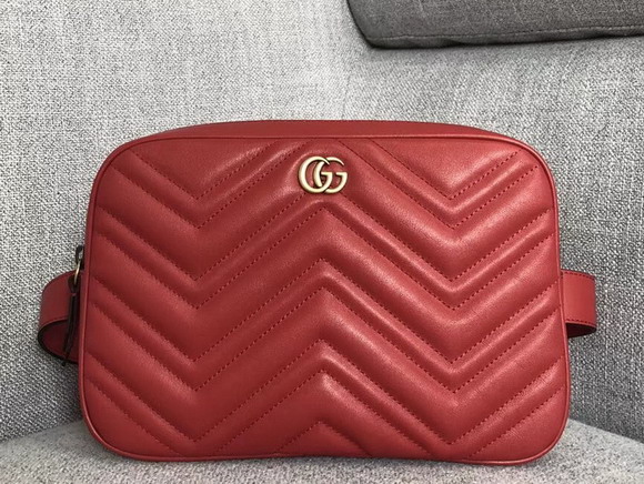 Gucci GG Marmont Matelasse Belt Bag For Men Red