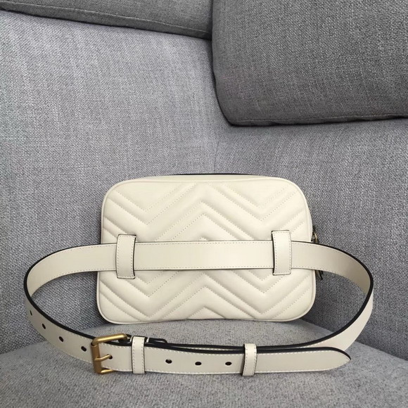 Gucci GG Marmont Matelasse Belt Bag For Men White