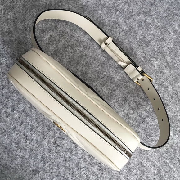 Gucci GG Marmont Matelasse Belt Bag For Men White