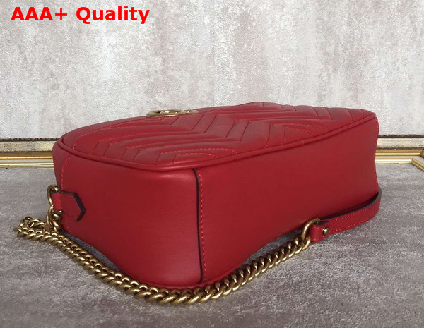 Gucci GG Marmont Matelasse Chevron Leather Shoulder Bag in Red Matelasse Chevron Leather Replica