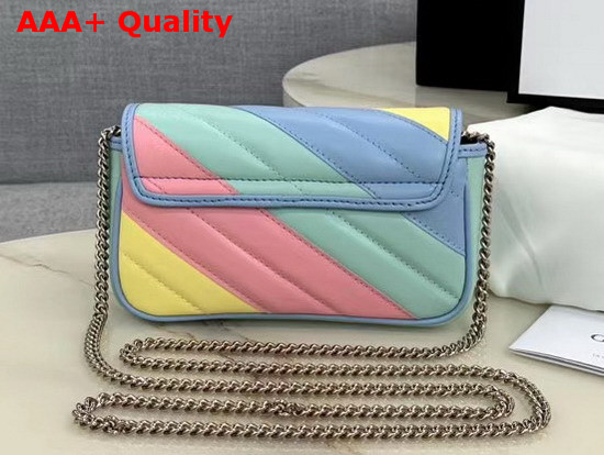 Gucci GG Marmont Matelasse Leather Super Mini Bag Multicolored Pastel Leather 476433 Replica