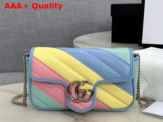 Gucci GG Marmont Matelasse Leather Super Mini Bag Multicolored Pastel Leather 476433 Replica