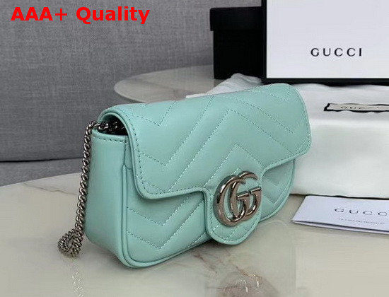 Gucci GG Marmont Matelasse Leather Super Mini Bag Pastel Green Leather 476433 Replica