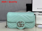 Gucci GG Marmont Matelasse Leather Super Mini Bag Pastel Green Leather 476433 Replica