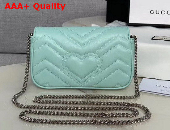 Gucci GG Marmont Matelasse Leather Super Mini Bag Pastel Green Leather 476433 Replica