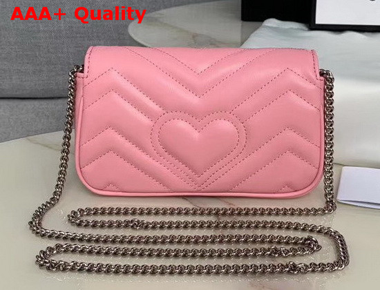 Gucci GG Marmont Matelasse Leather Super Mini Bag Pastel Pink Leather 476433 Replica