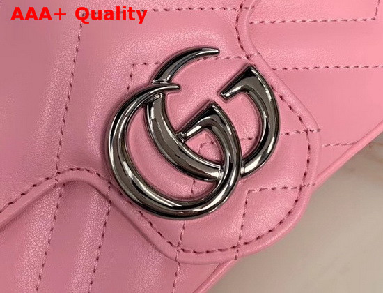 Gucci GG Marmont Matelasse Leather Super Mini Bag Pastel Pink Leather 476433 Replica