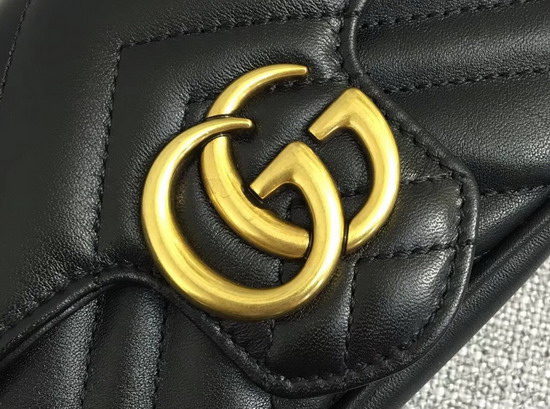 Gucci GG Marmont Matelasse Leather Super Mini Bag in Black