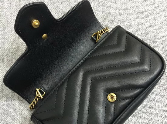 Gucci GG Marmont Matelasse Leather Super Mini Bag in Black