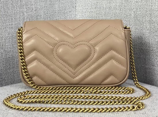 Gucci GG Marmont Matelasse Leather Super Mini Bag in Dusty Pink