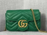 Gucci GG Marmont Matelasse Leather Super Mini Bag in Green