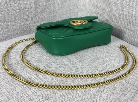 Gucci GG Marmont Matelasse Leather Super Mini Bag in Green