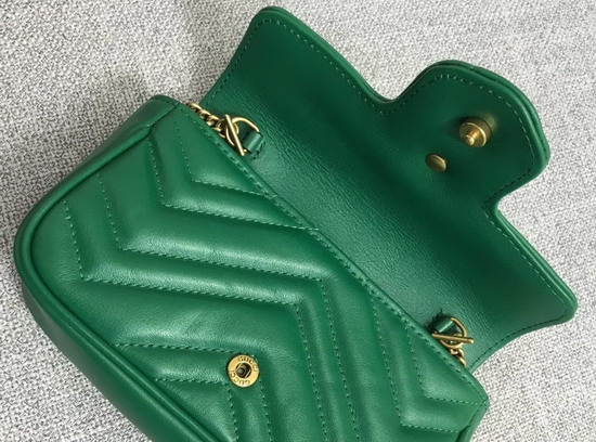 Gucci GG Marmont Matelasse Leather Super Mini Bag in Green