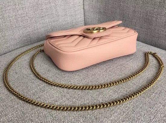 Gucci GG Marmont Matelasse Leather Super Mini Bag in Pink