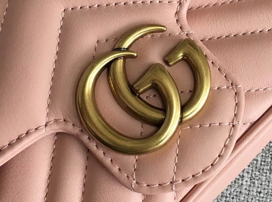 Gucci GG Marmont Matelasse Leather Super Mini Bag in Pink