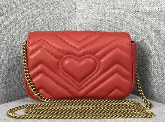 Gucci GG Marmont Matelasse Leather Super Mini Bag in Red