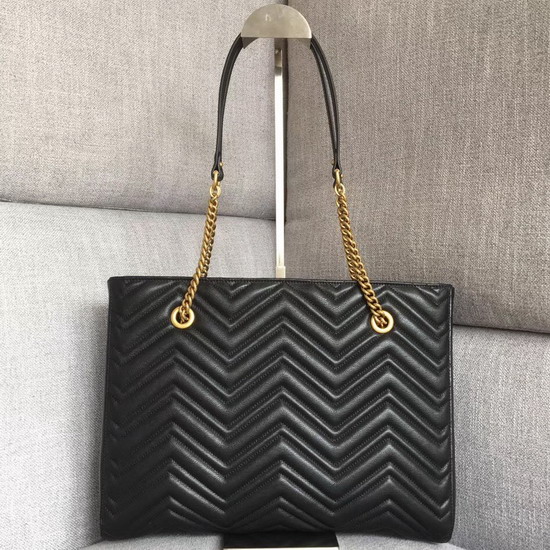 Gucci Gg Marmont Matelasse Medium Tote in Black 524578