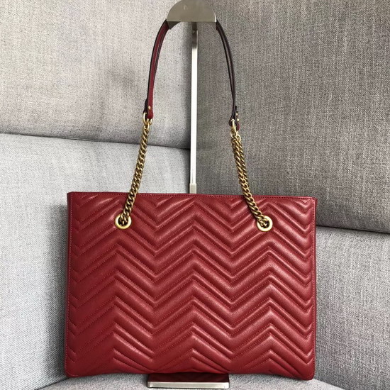 Gucci Gg Marmont Matelasse Medium Tote in Red 524578