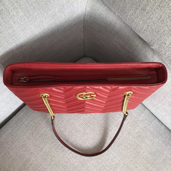 Gucci Gg Marmont Matelasse Medium Tote in Red 524578