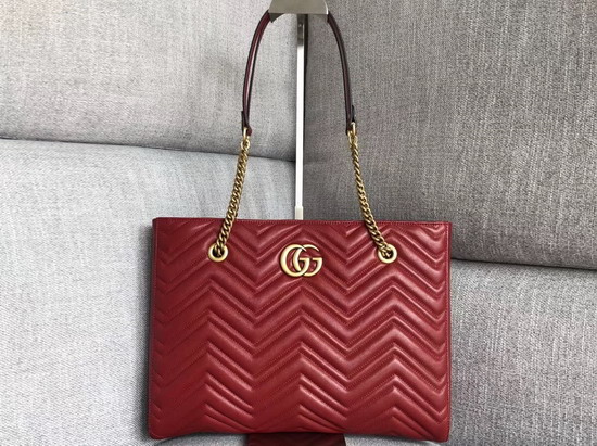 Gucci Gg Marmont Matelasse Medium Tote in Red 524578