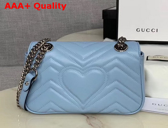 Gucci GG Marmont Matelasse Mini Bag Pastel Blue Leather 446744 Replica