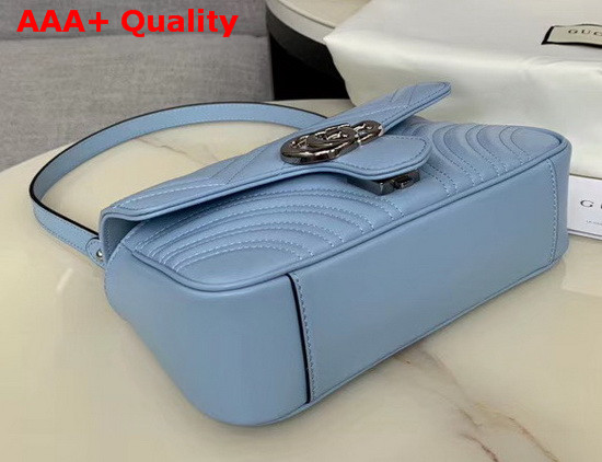 Gucci GG Marmont Matelasse Mini Bag Pastel Blue Leather 446744 Replica