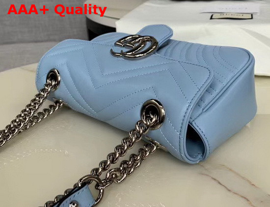 Gucci GG Marmont Matelasse Mini Bag Pastel Blue Leather 446744 Replica