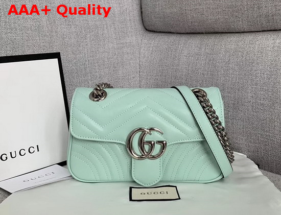 Gucci GG Marmont Matelasse Mini Bag Pastel Green Leather 446744 Replica