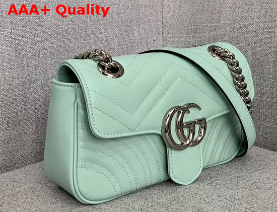 Gucci GG Marmont Matelasse Mini Bag Pastel Green Leather 446744 Replica