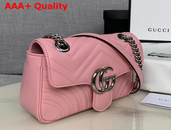 Gucci GG Marmont Matelasse Mini Bag Pastel Pink Leather 446744 Replica