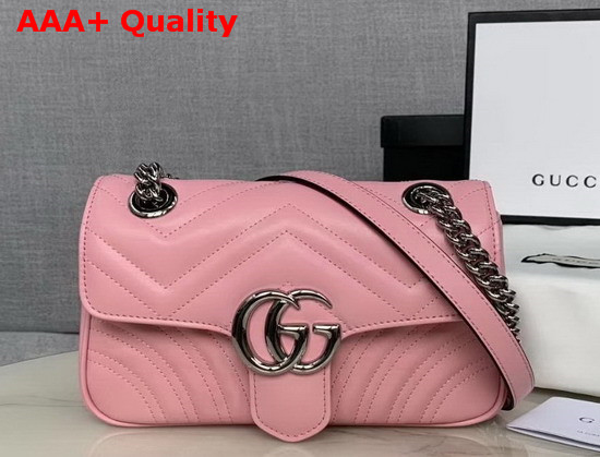 Gucci GG Marmont Matelasse Mini Bag Pastel Pink Leather 446744 Replica