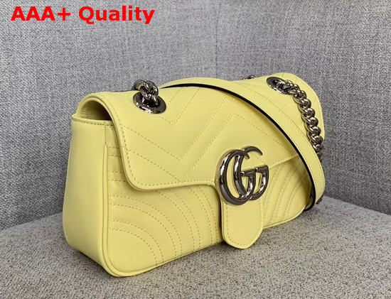 Gucci GG Marmont Matelasse Mini Bag Pastel Yellow Leather 446744 Replica