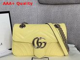 Gucci GG Marmont Matelasse Mini Bag Pastel Yellow Leather 446744 Replica