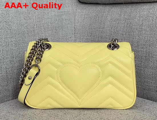 Gucci GG Marmont Matelasse Mini Bag Pastel Yellow Leather 446744 Replica