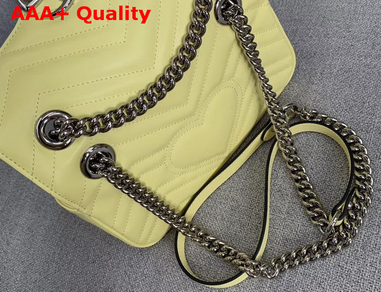 Gucci GG Marmont Matelasse Mini Bag Pastel Yellow Leather 446744 Replica