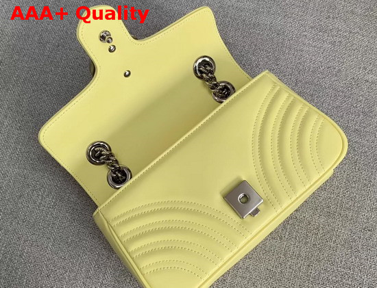 Gucci GG Marmont Matelasse Mini Bag Pastel Yellow Leather 446744 Replica