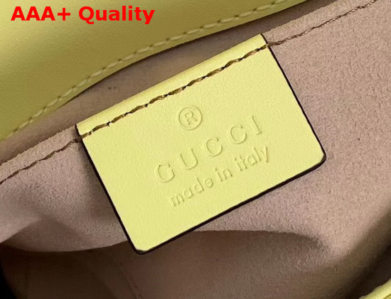 Gucci GG Marmont Matelasse Mini Bag Pastel Yellow Leather 446744 Replica