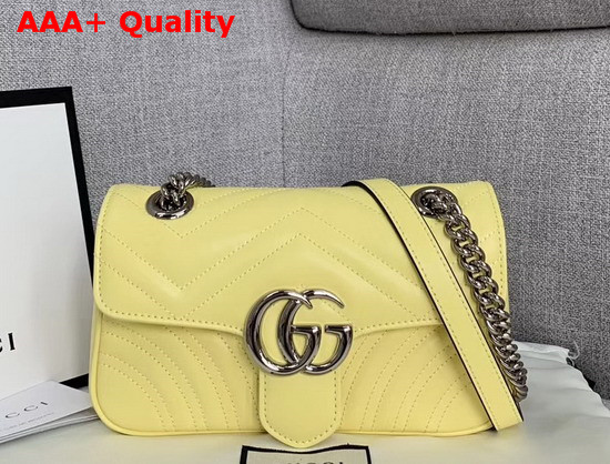 Gucci GG Marmont Matelasse Mini Bag Pastel Yellow Leather 446744 Replica