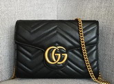 Gucci GG Marmont Matelasse Mini Bag in Black Leather