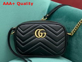 Gucci GG Marmont Matelasse Mini Bag in Black Leather 448065 Replica