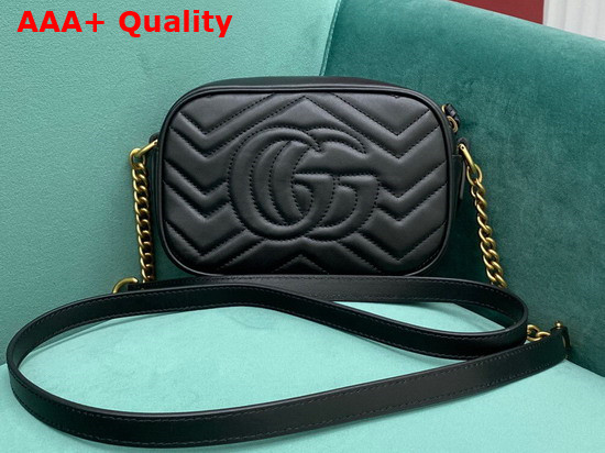 Gucci GG Marmont Matelasse Mini Bag in Black Leather 448065 Replica