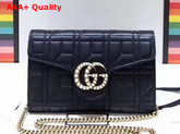 Gucci GG Marmont Matelasse Mini Bag in Black Matelasse Leather Double G Hardware Enriched with Pearls Replica