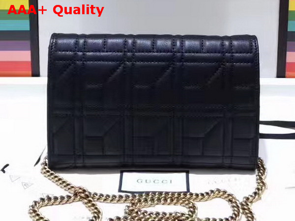 Gucci GG Marmont Matelasse Mini Bag in Black Matelasse Leather Double G Hardware Enriched with Pearls Replica