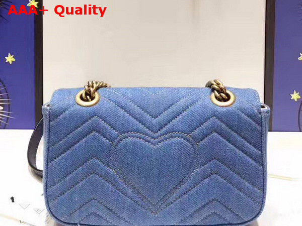 Gucci GG Marmont Matelasse Mini Bag in Blue Denim Replica