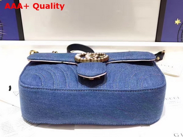 Gucci GG Marmont Matelasse Mini Bag in Blue Denim Replica